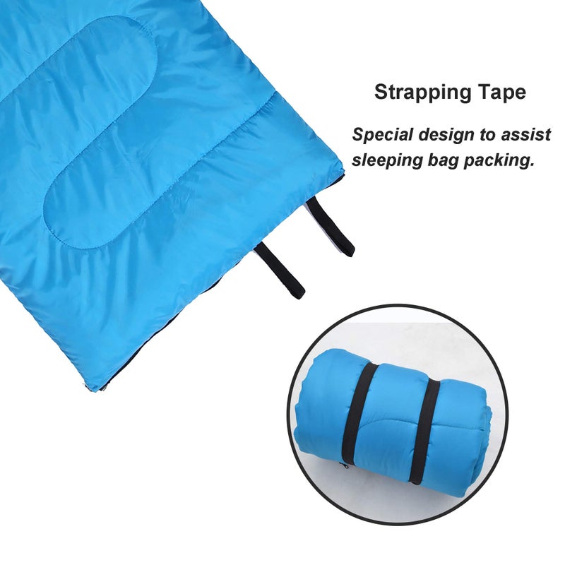 DESERT & FOX Cotton Flannel Sleeping Bags Attach Pillow, 4 Season Warm & Cold Weather Envelope Compression Sack, Lightweight & Portable Sleeping Bag for Outdoor Camping, Hiking, Traveling - Image 5